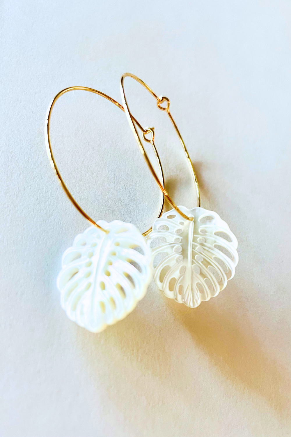 Monstera Mini Hoop Earrings