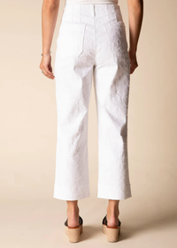 Etched Flower Crop Jean