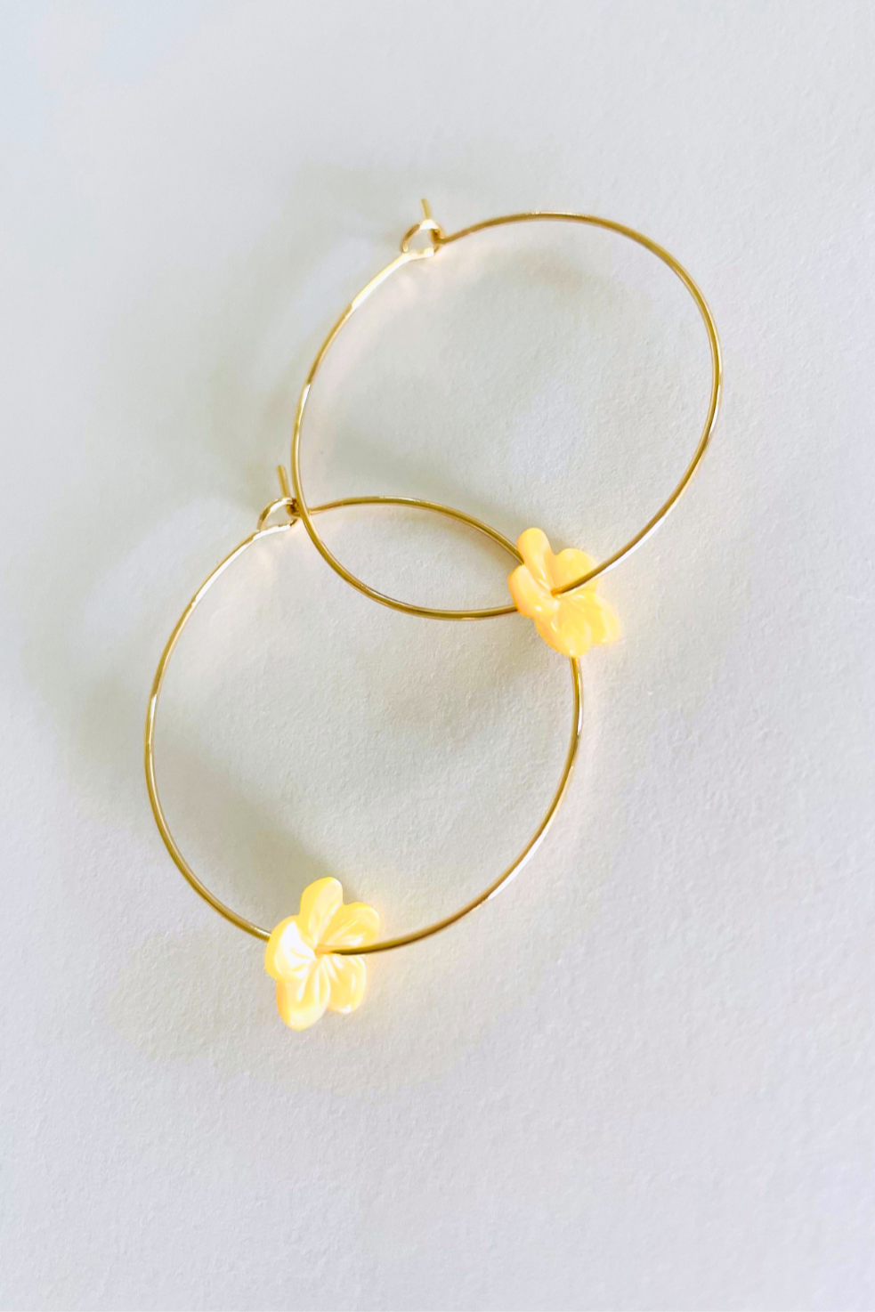 Mini Plumeria Hoop Earrings