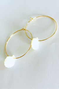 Mini Seashell Hoop Earrings