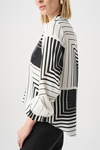 Recycled Satin Geometric Print Boxy Top