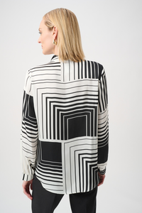 Recycled Satin Geometric Print Boxy Top