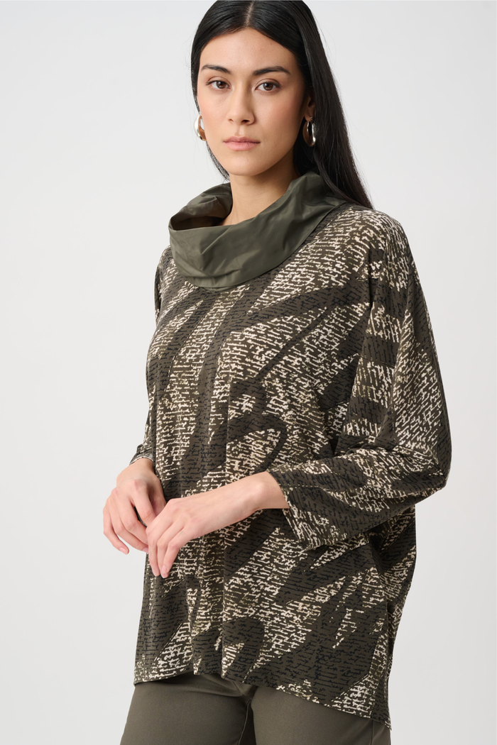 Silky Knit Abstract Print Boxy Tunic