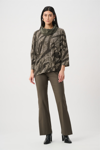 Silky Knit Abstract Print Boxy Tunic