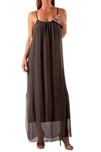 Solid Silk Maxi Dress