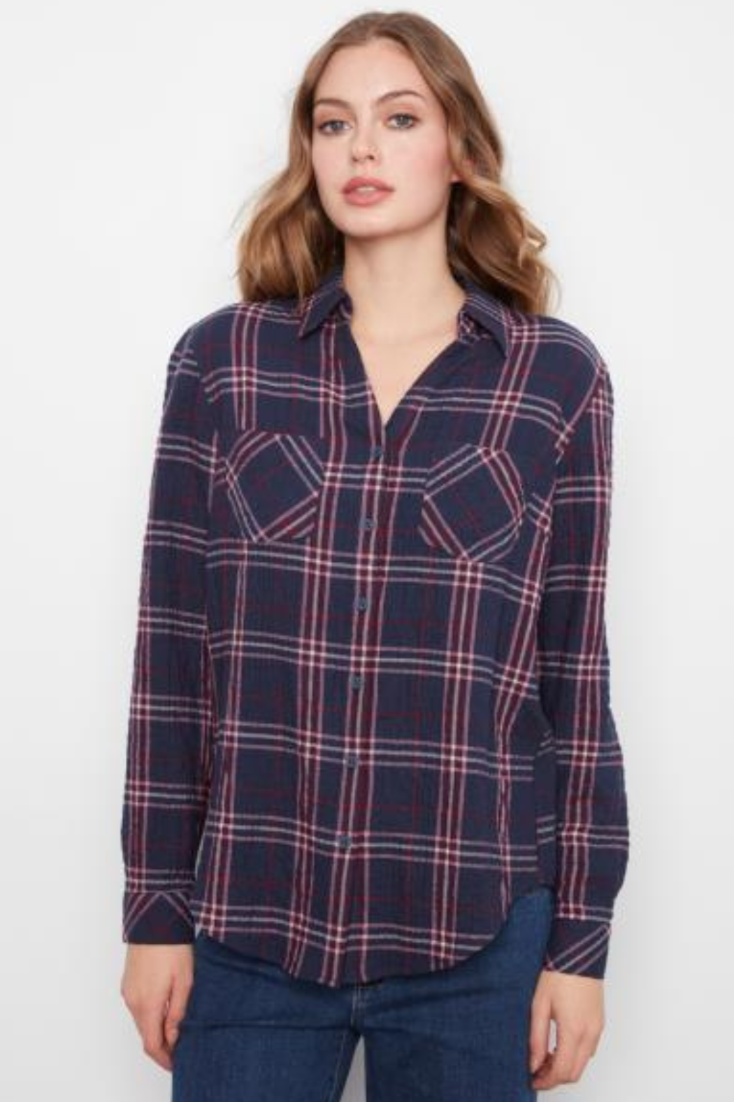 Long Sleeve Shirt with V-Shaped Placket