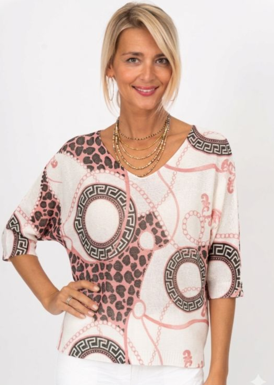 Rosace Ap Print Batwing Sweater
