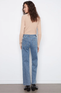 Wide Leg Jeans with Front Seam Detail