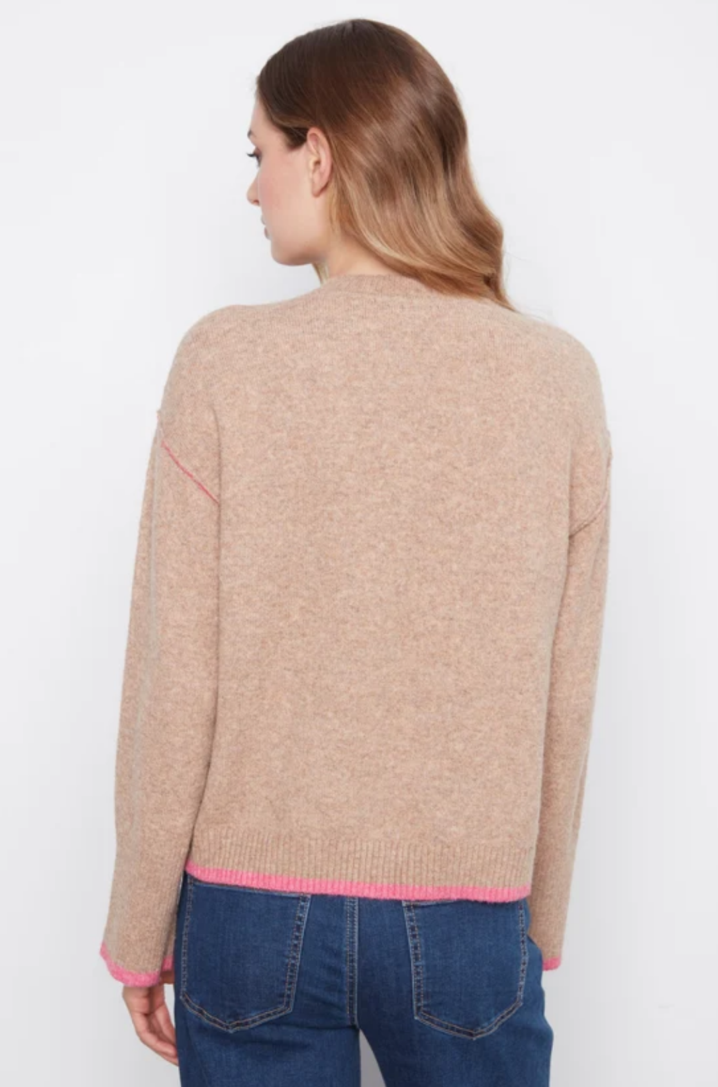 Contrast Trim Crew Neck Sweater