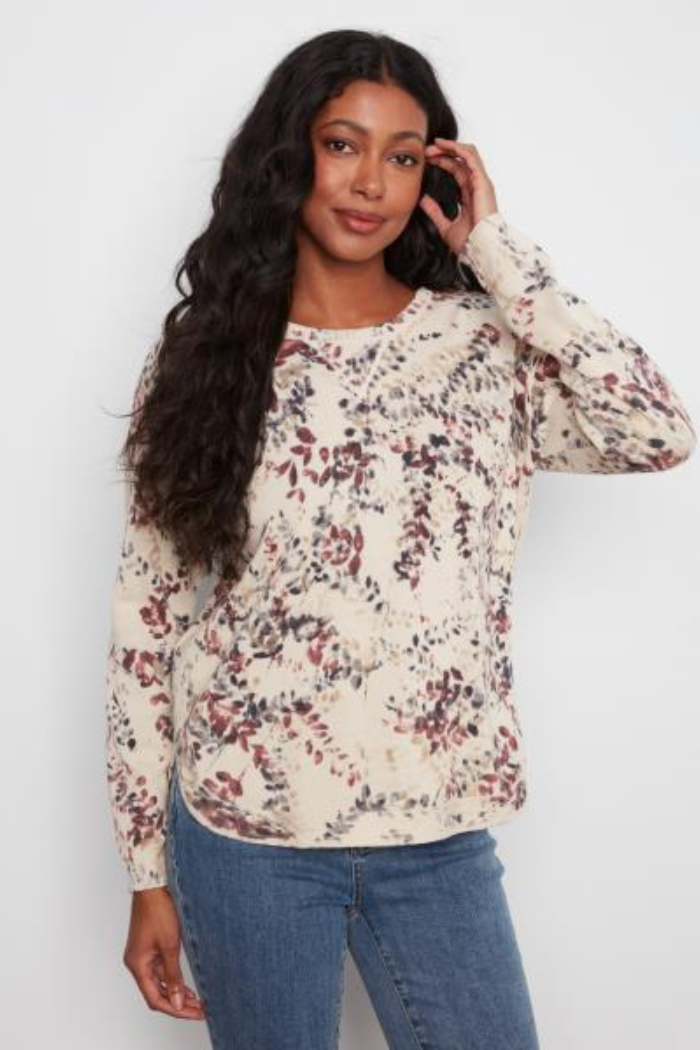 Long Sleeve Crew Neck Printed On Reverse Sweater