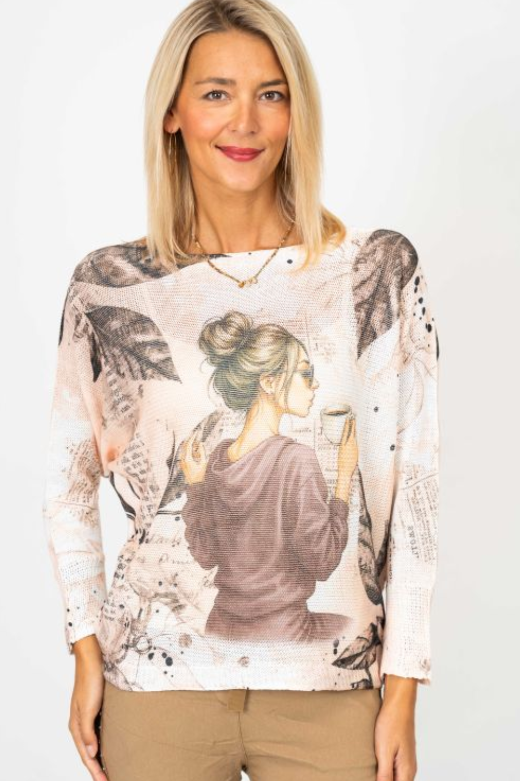 Coffee Time Batwing Sweater