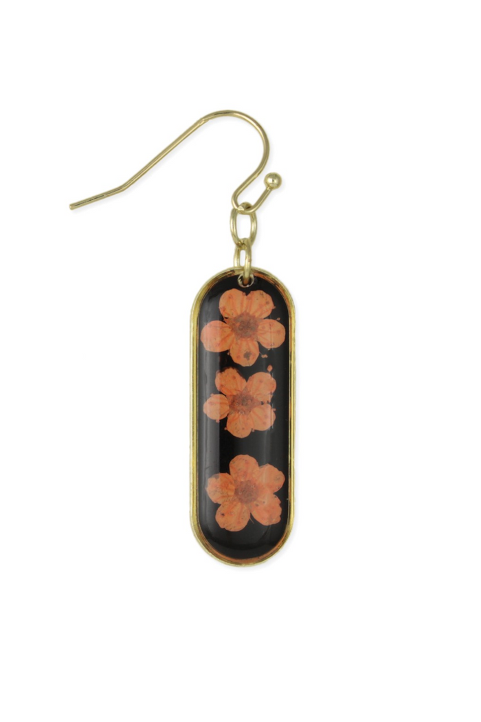 Bouquet Bar Orange Dried Flower Earrings