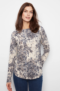 Printed Rounded Hem Sweater - Seraphine
