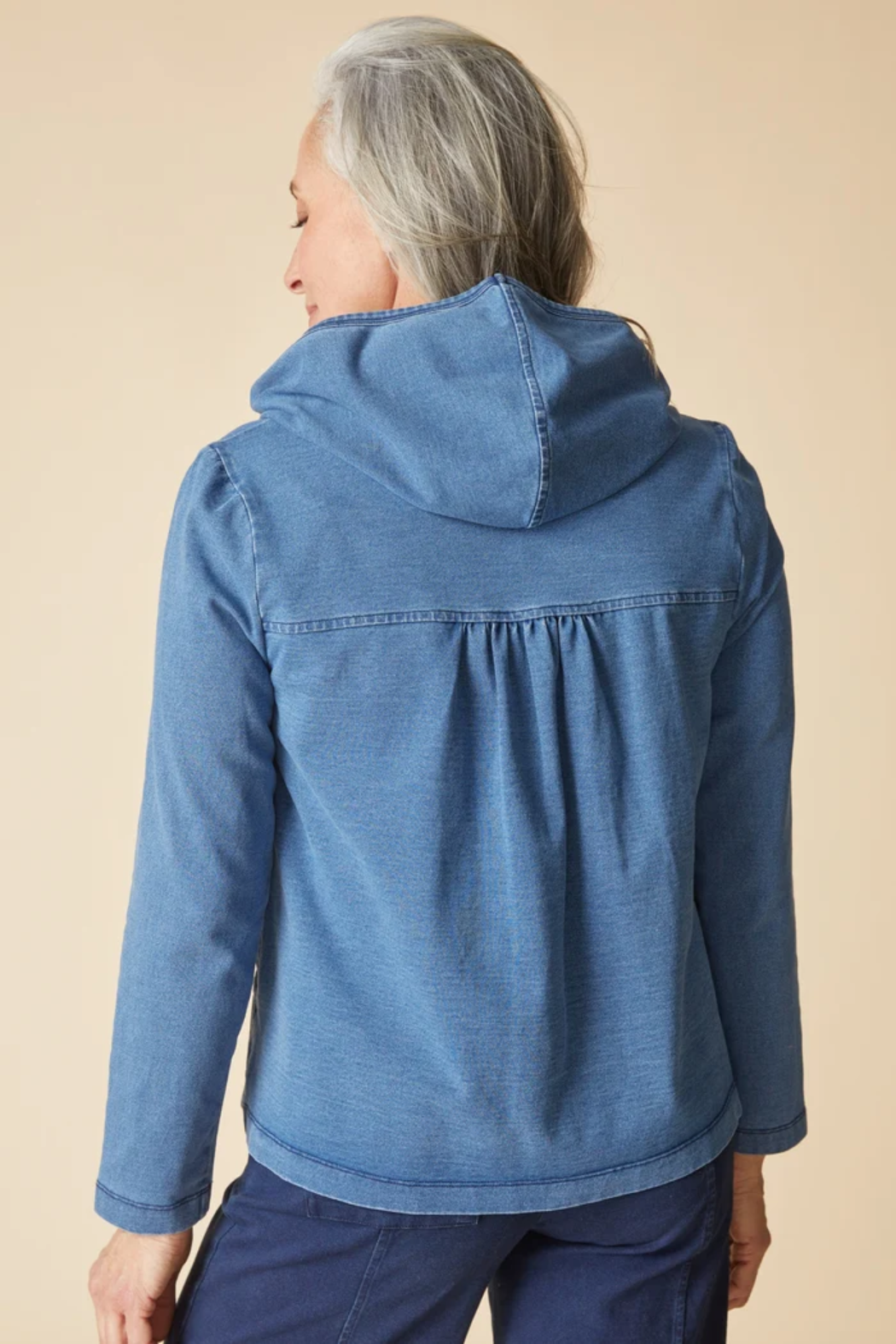 Stonewash Shirred Hoodie