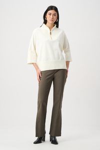 Brushed Viscose And Nylon Funnel-Neck Sweater