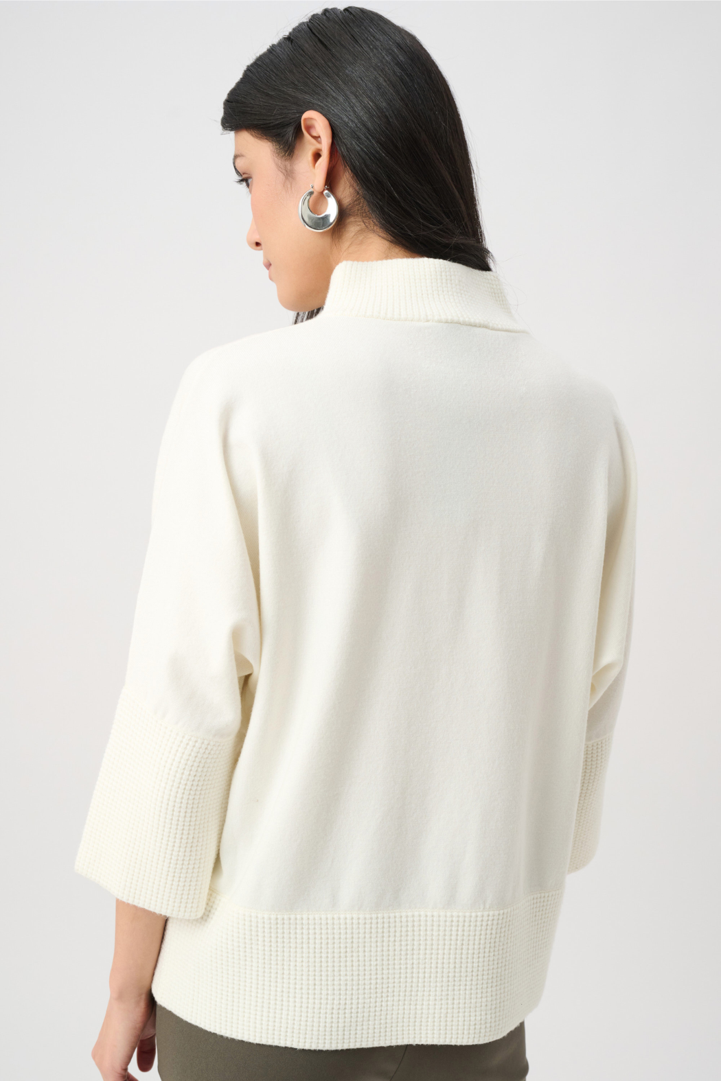 Brushed Viscose And Nylon Funnel-Neck Sweater