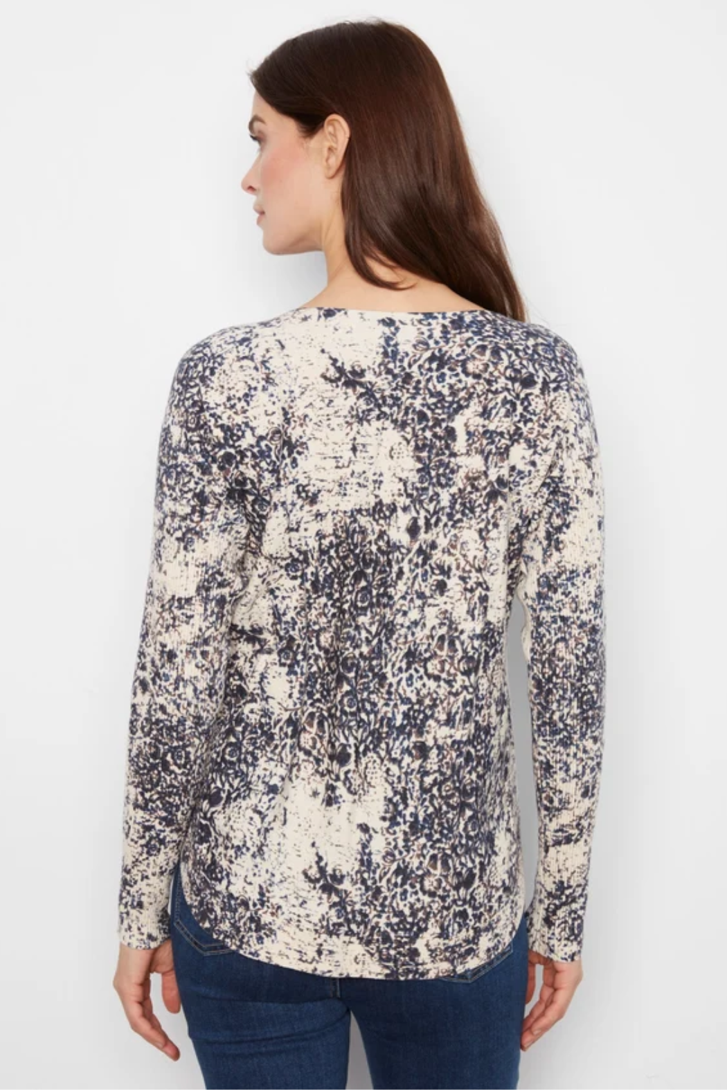 Printed Rounded Hem Sweater - Seraphine